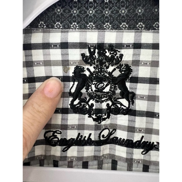 English Laundry Christopher Wicks Mens Casual Button Down Shirt Flip Cuff 16 - Picture 2 of 10